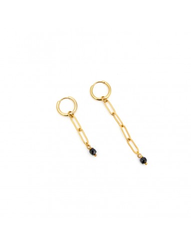 Asymmetrical - hoop earrings made of gilded stainless steel - 1