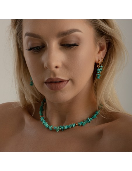 Earrings made of chopped Turquoise - longer model
