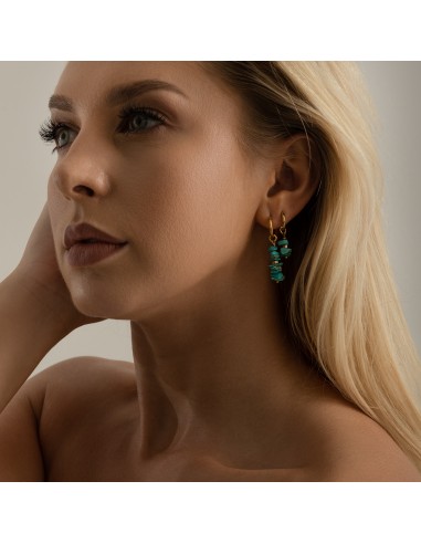 Earrings made of chopped Turquoise - short model