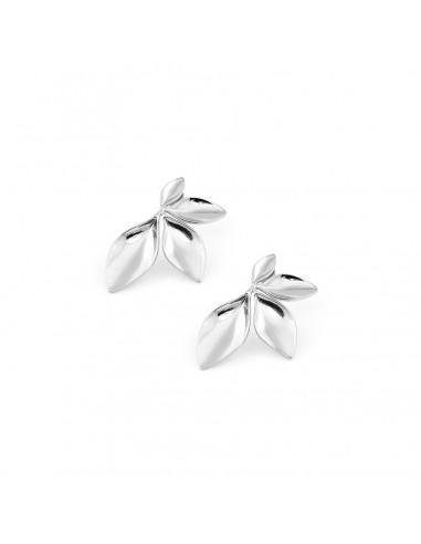 Vintage silver leaf - earrings made of stainless steel - 1