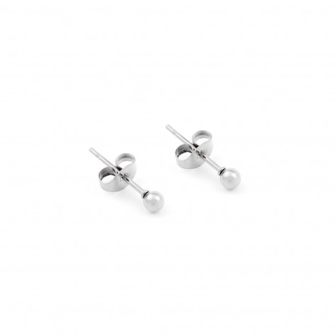 Small silver balls - earrings made of stainless steel