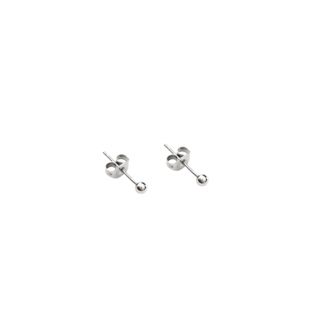 Mini silver balls - earrings made of stainless steel - 1