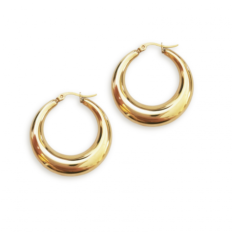 Gilded earrings hoops Vintage - 3