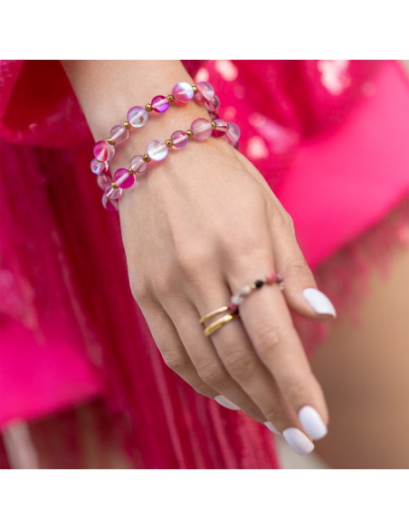 Pink bracelet - bracelet made of natural stones - 3