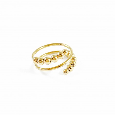 Gilded ring spiral with balls - 1