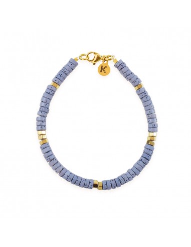 Blue&Gold - bransoletka z barwionej Lawy wulkanicznej - 1