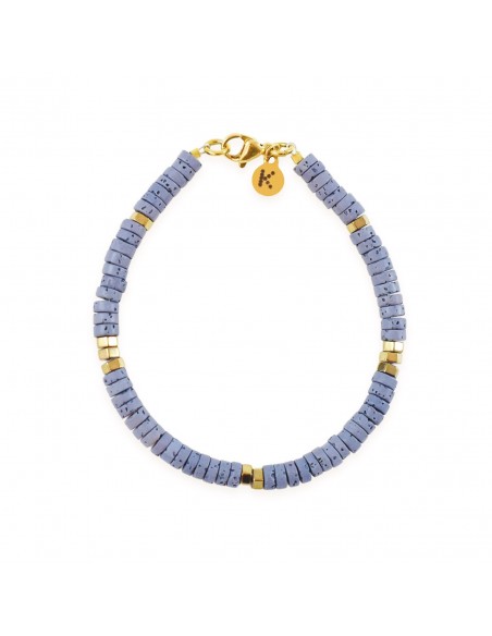 Blue&Gold - bransoletka z barwionej Lawy wulkanicznej - 1