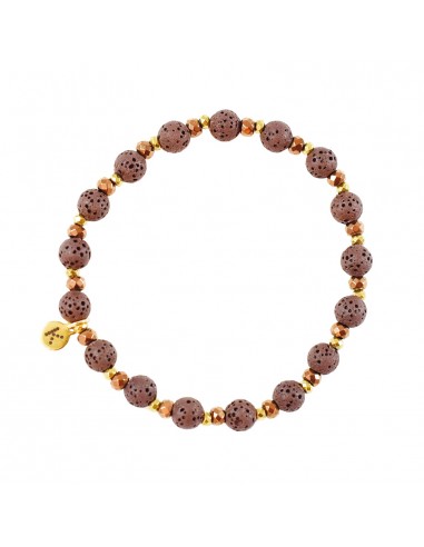 Brown in gold - bracelet made of natural stones - 1