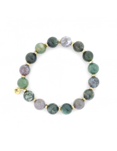 Indian Agate in gold - bracelet made of natural stones - 1