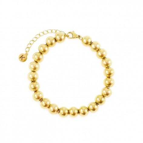 Gilded bracelet big gold balls - 1