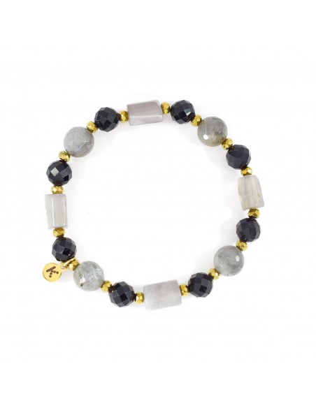 Black and gold with stones of power - bracelet made of natural stones - 1