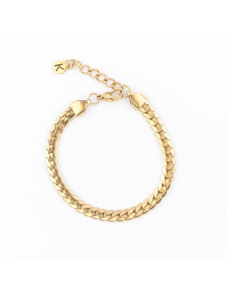 Gilded bracelet - thicker flat chain Snake - 1
