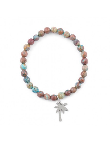 Travellers talisman with palm tree - bracelet made of natural stones - 2