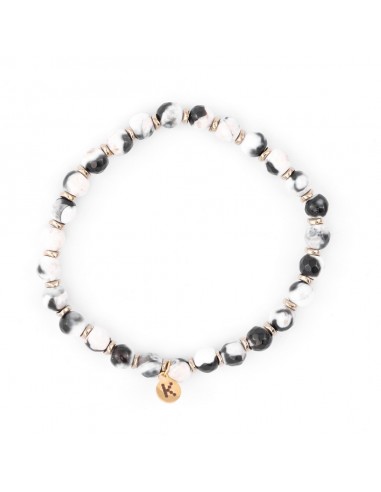 Black and white Agate (6mm) - bracelet made of natural stones - 1