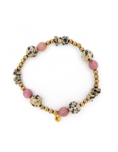 Dalmatian stone with powder Hematite – bracelet made of natural stones - 1