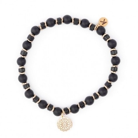 Onyx with mandala - bracelet made of natural stones - 1