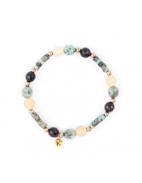 African Turquoise with Citrine - bracelet made of natural stones - 1