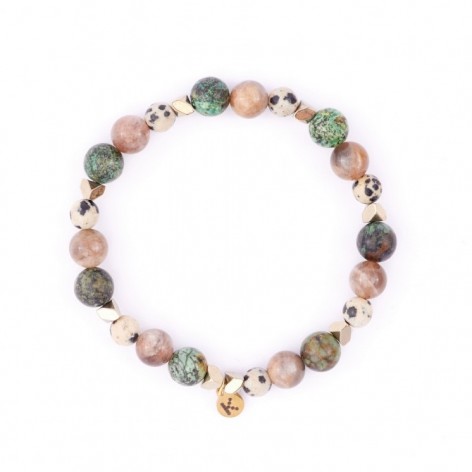 Autumn earth colors - bracelet made of natural stones - 1