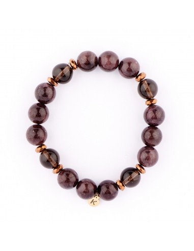 Brown with a copper hematite - bracelet made of natural stones - 1