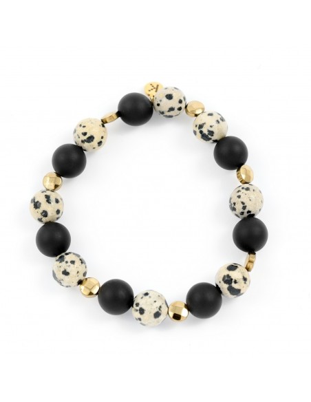 Mix bracelet dalmatian stone with onyx - 1