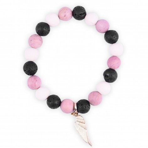 Light pink - set of bracelets made of natural stones - 1