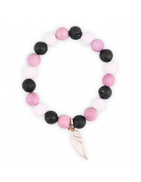 Light pink - set of bracelets made of natural stones - 1