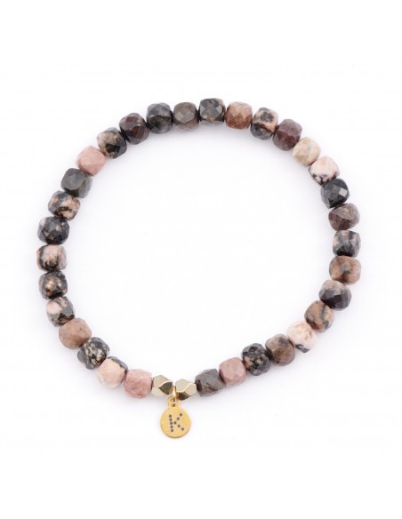 Rhodonite with an amazing cut - bracelet made of natural stones - 1