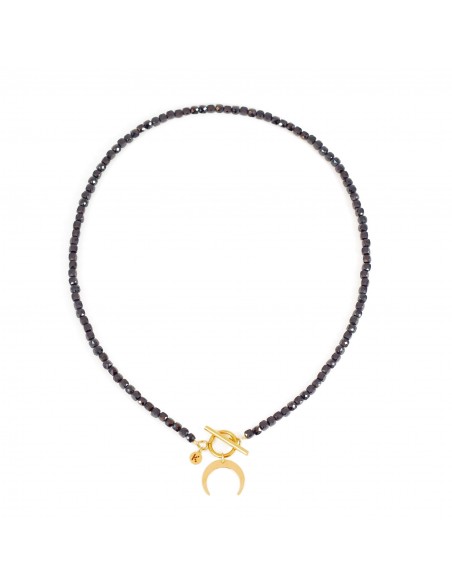 Necklace made of exclusive black Tourmaline with a Moon - 1