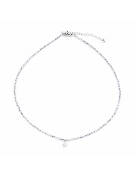 Elegant silver Hematite - necklace made of natural stones - 1