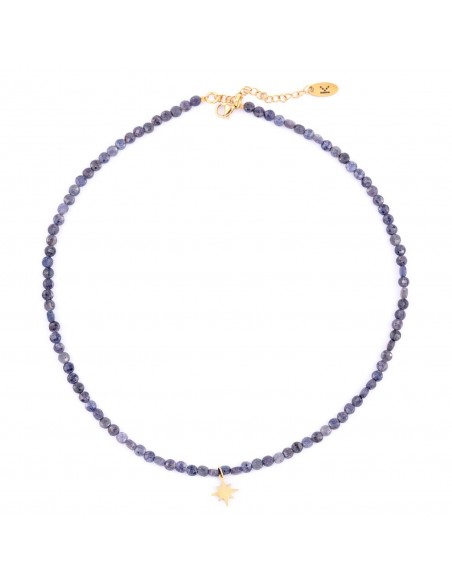 Sapphire - necklace made of natural stones (silver version) - 1