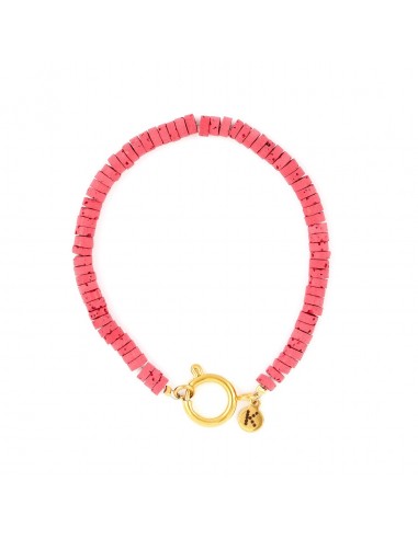 Energetic pink - bracelet made of colored volcanic lava - 7