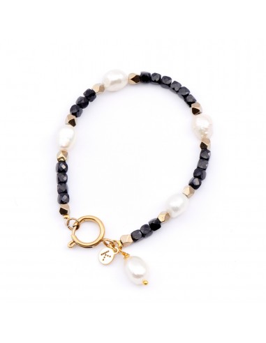 Bracelet made of black Tourmalines with Pearls - 1