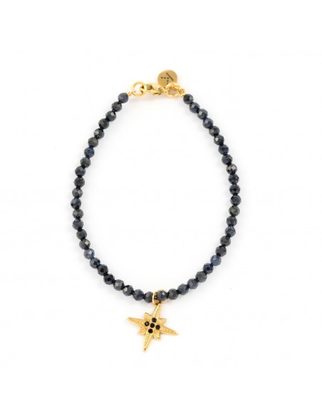 Black sapphire - bracelet made of natural stones - 1