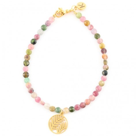 Colorful tourmaline - bracelet made of natural stones - 1