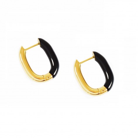 copy of Big ellipse - gilded earrings made of stainless steel - 1