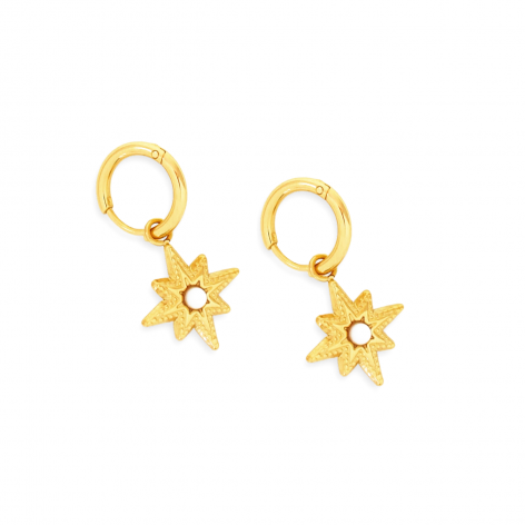 Gilded earrings with spark and light eye - 1