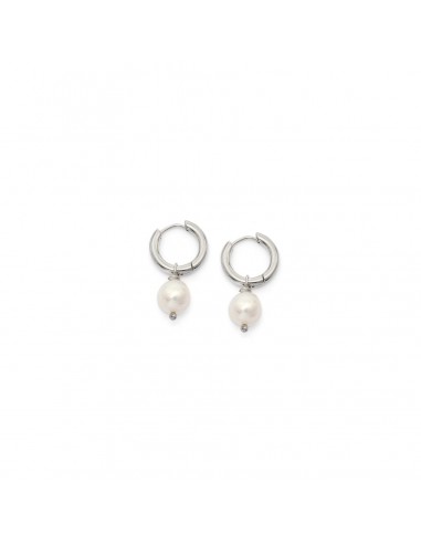 Circle earrings with pearls (silver version)