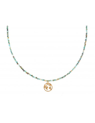 World Map - necklace made of natural turquoise - 1