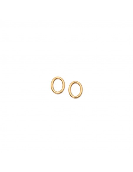 Small ellipse - stud earrings made of gilded stainless steel
