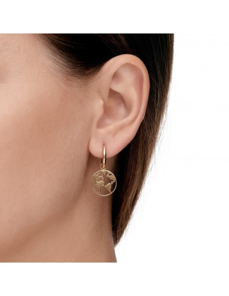 World map - earrings made of gilded stainless steel