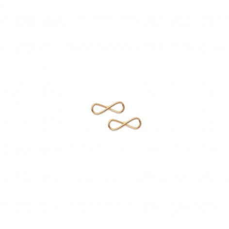 Infinity - stud earrings made of gilded stainless steel - 1