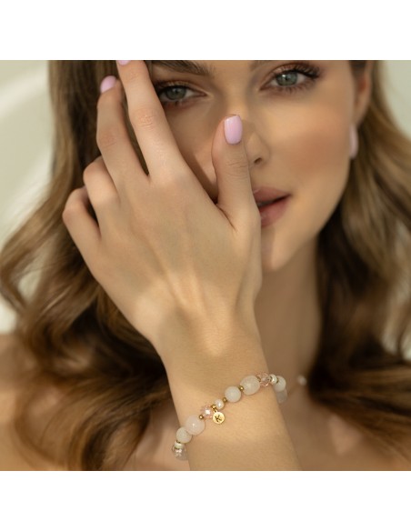Delicate bracelet with rose quartz - 1