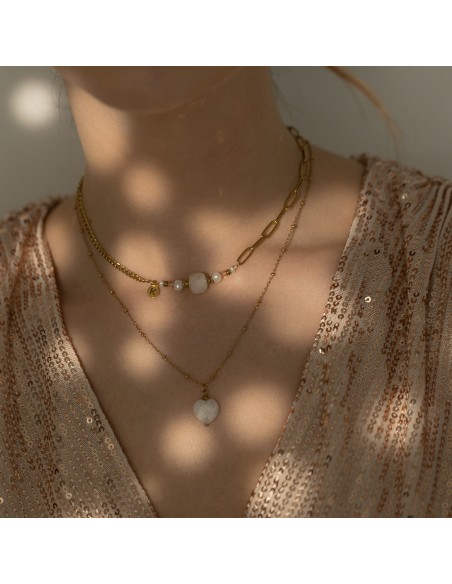 Love bestseller necklace with rose quartz cube - 1
