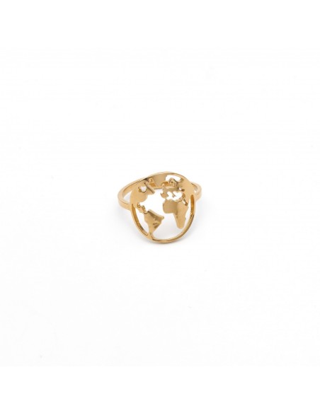 Gilded "World map" ring