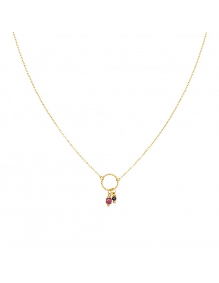 A subtle necklace with Ruby and Spinel stones - 1
