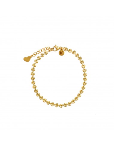 Gold-plated bracelet with heart links - 1