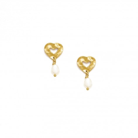 Stud earrings with pearl addition - 1