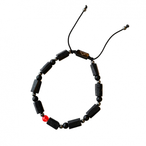 Black lumps of Lava - men's bracelet made of natural stones KULKA MAN - 1