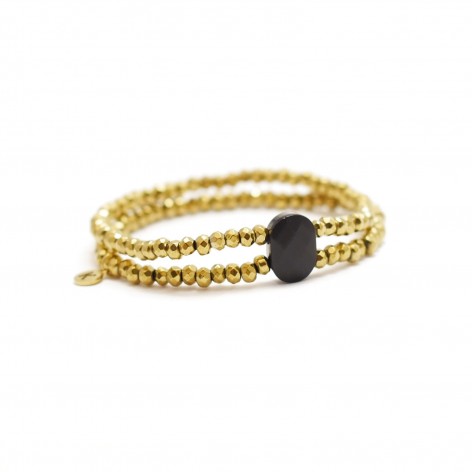 Hematite and black Obsidian bracelet (motivation and protection) - 1