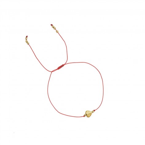 Mini heart for warriors - a bracelet on a silk thread - 2